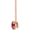 Ruby Necklace in 14 Karat Rose Gold Ruby Solitaire 16 inch Necklace.