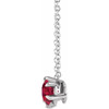 Platinum 5 mm Lab Grown Ruby Solitaire 16 inch Necklace