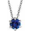 Sapphire Necklace in 14 Karat White Gold Sapphire Solitaire 16 inch Necklace.