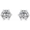 Sterling Silver 6 mm Natural White Sapphire and .03 Carat Natural Diamond Crown Earrings