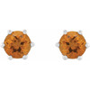 Platinum 5 mm Natural Citrine and .03 Carat Natural Diamond Crown Earrings