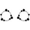 Sterling Silver Natural Onyx and .03 Carat Natural Diamond Circle Earrings
