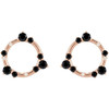 14 Karat Rose Gold Natural Onyx and .03 Carat Natural Diamond Circle Earrings