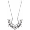 Platinum 0.12 Carat Natural Diamond Fan 18 inch Necklace