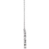Platinum 0.12 Carat Natural Diamond Fan 16 inch Necklace