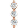 14 Karat Rose Gold 0.25 Carat Natural Diamond Three Stone Bar Single Earring