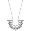 14K White 0.12 Carat Natural Diamond Fan 18 inch Necklace