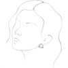 14 Karat Yellow Gold Natural Pink Multi Gemstone and .03 Carat Natural Diamond Circle Earrings
