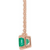 14 Karat Rose Gold Lab Grown Emerald 18 inch Necklace