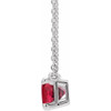 Platinum Lab Grown Ruby 18 inch Necklace