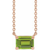 14 Karat Rose Gold Peridot 18 inch Necklace