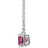 Platinum  Pink Tourmaline 18 inch Necklace