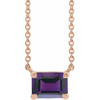 14 Karat Rose Gold Natural Amethyst 18 inch Necklace