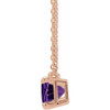 14 Karat Rose Gold Natural Amethyst 18 inch Necklace