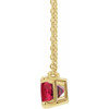 14 Karat Yellow Gold Lab Grown Ruby 18 inch Necklace