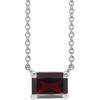 14 Karat White Gold Mozambique Garnet 18 inch Necklace
