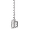 14 Karat White Gold Natural White Sapphire 18 inch Necklace