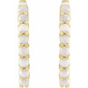14 Karat Yellow Gold 20 mm Natural White Opal Huggie Hoop Earrings