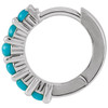 Platinum 12.2 mm Natural Turquoise Single Huggie Hoop Earring