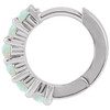 14 Karat White Gold 12.2 mm Natural White Opal Huggie Hoop Earring