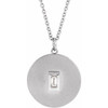 14K White .08 Carat Diamond Disc 16 inch Necklace