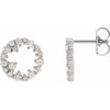 Sterling Silver 0.50 Carat Natural Diamond Circle Earrings