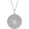 Platinum .05 Carat Diamond Disc 16 inch Necklace