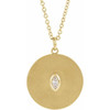 14 Karat Yellow Gold .05 Carat Diamond Disc 16 inch Necklace