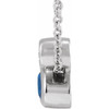 14 Karat White Gold 5x3 mm Oval Natural Blue Sapphire and .03 Carat Natural Diamond 16 inch Necklace