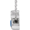 Platinum 5x3 mm Oval Blue Sapphire and .03 Carat Diamond 16 inch Necklace