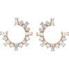 14 Karat Rose Gold 1 Carat Natural Diamond Front Facing Hoop Earrings