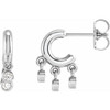 Platinum 0.20 Carat Natural Diamond Fringe Hoop Earrings