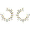 14 Karat Yellow Gold 1 Carat Natural Diamond Front Facing Hoop Earrings