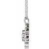 Platinum Natural White Sapphire and 0.60 Carat Natural Diamond Halo Style 16 inch Necklace