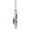 Platinum Lab Grown Alexandrite and 0.60 Carat Natural Diamond Halo Style 16 inch Necklace