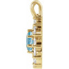 14 Karat Yellow Gold Aquamarine Gem and 0.60 carat Diamond Halo Style Pendant