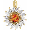 14 Karat Yellow Gold Citrine and 0.50 carat Diamond Halo Style Pendant