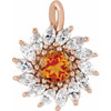 14 Karat Rose Gold Citrine and 0.50 carat Diamond Halo Style Pendant