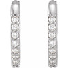 Platinum 0.13 Carat Natural Diamond 12.5 mm Huggie Earrings