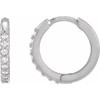 Sterling Silver 0.13 Carat Natural Diamond 12.5 mm Huggie Earrings