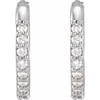 Sterling Silver 0.13 Carat Natural Diamond 12.5 mm Huggie Earrings