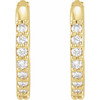 14 Karat Yellow Gold 0.13 Carat Natural Diamond 12.5 mm Huggie Earrings