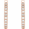 14 Karat Rose Gold 0.16 Carat Natural Diamond 15 mm Huggie Earrings