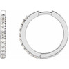 Sterling Silver 0.16 Carat Natural Diamond 15 mm Huggie Earrings