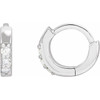 Platinum .05 Carat Natural Diamond 8 mm Huggie Earrings