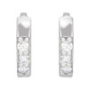 Platinum .05 Carat Natural Diamond 8 mm Huggie Earrings