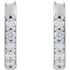 14 Karat White Gold .08 Carat Natural Diamond 10 mm Huggie Earrings