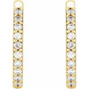 14 Karat Yellow Gold 0.16 Carat Natural Diamond 15 mm Huggie Earrings