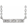 Platinum .07 Carat Natural Diamond French-Set Bar 16 inch Necklace