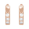 14 Karat Rose Gold .05 Carat Diamond 8 mm Huggie Earrings